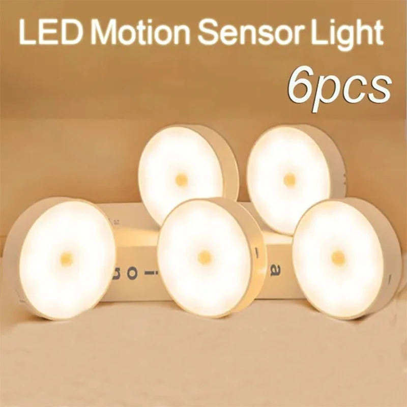 PIR Motion Sensor LED Nachtlicht USB Aufladbare Nacht Lampe Für Küche Schrank Garderobe Lampe Treppe Drahtlose Schrank Licht
