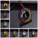 7 Chakra Glass Necklace Wood Pendant Meditation Healing Jewelry Indian Yoga Gift