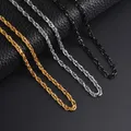 1 piece Width 3mm Stainless steel Double Cable Square Chain Men Women Necklace Jewelry Length