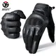 Tactical Military Full Finger Gloves Leather Airsoft Army Combat Touch Screen Anti-Skid Hard Knuckle