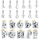 Fit Original Pandora Bracelets Charms 925 Silver Letter A-Z Alphabet Charm Name Beads For Women DIY