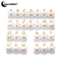 10pcs 12mm Silicone Letters Beads Baby Teething English Alphabet Letter Pearl Teether Beads Baby