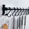 Matt Black Kitchen Hook Rack Pantry Bar Kitchen Shelf American Style Space Aluminum Frame