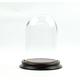 Vintage Look Small Glass Dome With Wooden Base Height 17.2 x 10 cm