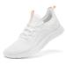 ALEADER Womens Tennis Shoes Slip On Nurse Shoes for Walking Running Trainning Wokout Sneakers White Peach Size 8.5 US