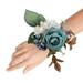 Holzlrgus Set of 2 Wrist Corsage Wristlet for Wedding Bridesmaid Mother Grandmother for Bridal Shower Wedding Artificial Roses Flower Prom Dusty Blue Dark Teal