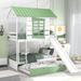 Twin Over Twin House Bunk Bed with Slide and Trundle
