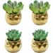 4pcs gold-plated mini simulation succulents bonsai flowers interior decoration ornaments artificial potted plants - type:style1;