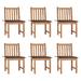 vidaXL Patio Chairs 6 pcs with Cushions Solid Teak Wood - 19.7" x 20.9" x 35.4"