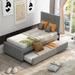 Twin Size Linen Upholstered Platform Bed With Trundle