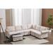 108.6" Fabric Upholstered Modular Sectional Sofa, U-Shaped Comfy (5-Seat) Couch with Removable Ottoman for Living Room