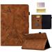 ELEHOLD Flip Leather Case for Amazon Kindle Fire Max 11(13th Gen 2023) Butterflies Tower Embossed Pattern Card Slots Auto Wake/Sleep Kickstand Function Multi-Functional Shockproof Case Brown