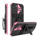 Nalacover Heavy Duty Case for Samsung Galaxy A03s Hybrid Rugged PC + Soft TPU Military Grade Shockproof Cover with Hidden Bracket Removable Belt Clip Heat Dissipation Anti-Fall Case Pink