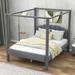 Queen Upholstery Canopy Platform Bed with Headboard