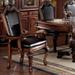 Chateau De Ville Arm Chair (Set-2) in Black PU & Cherry