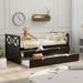 Twin Daybed with Drawers and Pull-Out Trundle, Wood Storage Bed