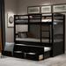 Twin Bunk Bed with Ladder, Trundle Bed with 3 Drawers