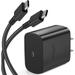 45W Super Fast Charging Type C Wall Charger for Sony Xperia 5 IV Super Fast Charging 45W PD Wall Charger Plug with 5FT USB C Cable - Black
