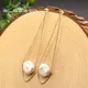 GLSEEVO – boucles d'oreilles en perle d'eau douce blanche naturelle style Baroque goutte d'eau