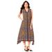 Plus Size Women's Hanky-Hem Dress by Roaman's in Multi Ornate Scarf (Size 22 W)