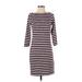 Gap Casual Dress - Sheath Crew Neck 3/4 sleeves: Brown Color Block Dresses - Women's Size Small