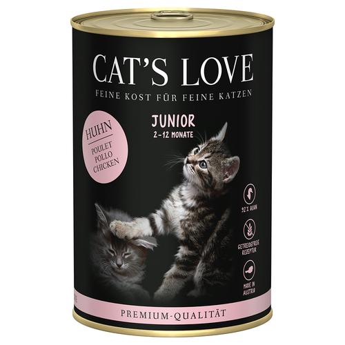 6x400g Cat's Love Junior Huhn Katzenfutter nass