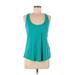 Nike Active Tank Top: Teal Solid Activewear - Women's Size Medium