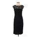 Casual Dress - Sheath: Black Damask Dresses - Women's Size 0