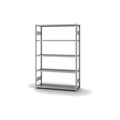 PROREGAL Fachbodenregal Stecksystem | Grundregal | HxBxT 200x130x40cm | 5 Ebenen | Fachlast 215 kg | Beidseitig nutzbar | Verzinkt Image