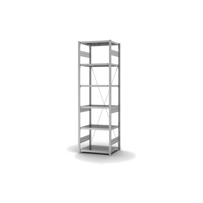 PROREGAL Fachbodenregal Stecksystem | Grundregal | HxBxT 250x75x50cm | 6 Ebenen | Fachlast 230 kg | Einseitig nutzbar | Verzinkt Image