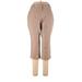 Talbots Khaki Pant Straight Leg Cropped: Tan Print Bottoms - Women's Size 10