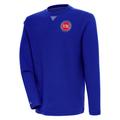 Men's Antigua Royal Detroit Pistons Flier Bunker Pullover Sweatshirt