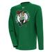 Men's Antigua Kelly Green Boston Celtics Flier Bunker Pullover Sweatshirt