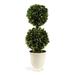 Birch Lane™ Rosecroft Preserved Boxwood Topiary Ceramic in White | 19 H x 7.5 W x 7.5 D in | Wayfair 8691QH