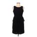 Banana Republic Casual Dress - Party Scoop Neck Sleeveless: Black Print Dresses - Women's Size 8 Petite
