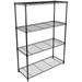 Rebrilliant Loletia 4-shelf wire bookcase w/ casters Steel in White/Black/Brown | 54 H x 36 W x 13.98 D in | Wayfair