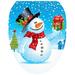Toilet Tattoos Holiday Snowman Toilet Seat Decal in Blue/Green/Red | 12 W x 15 D in | Wayfair TT-X614-O