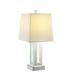 Everly Quinn Dianalaura Glass Table Lamp Glass/Fabric in White | 32 H x 13 W x 13 D in | Wayfair 63C8CDFE7C1D4A379CAA0CAB5DDF93F2