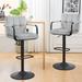 Latitude Run® Mylana Swivel Adjustable Height Bar Stool Velvet/Metal in Gray | 20 W x 15 D in | Wayfair E06D2B172C0745A49B2BD9AF2D76A00F