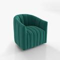 Barrel Chair - Latitude Run® Annelotte Upholstered Swivel Barrel Chair Wood/Velvet/Fabric in Green | 29.5 H x 29 W x 28 D in | Wayfair