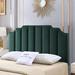 Everly Quinn Gabbrielle Tufted Headboard Upholstered/Velvet, Solid Wood in Green | 52 H x 51 W x 3.5 D in | Wayfair
