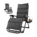 Costway Adjustable Metal Zero Gravity Lounge Chair with Removable Cushion and Cup Holder Tray-Gray
