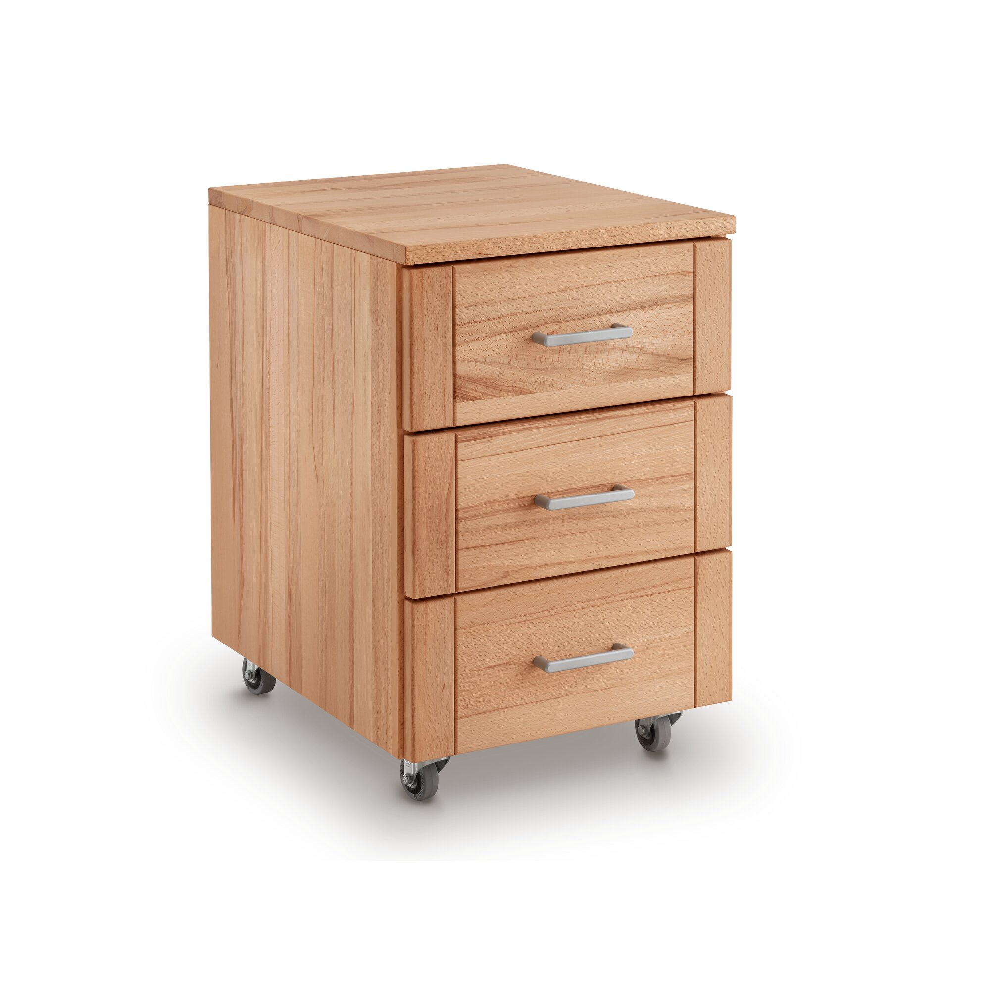 Massivholz »Genua« Rollcontainer I Kernbuche natur geölt