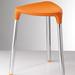 Gedy by Nameeks Yannis Metal Accent stool Faux Leather/Upholstered/Leather/Metal in Orange/Gray | 17.13 H x 14.5 W x 12.7 D in | Wayfair 2172-E7