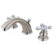 Elements of Design Widespread Bathroom Faucet w/ Double Metal Cross Handles in Gray | Wayfair EB977X