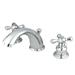 Elements of Design Widespread Bathroom Faucet w/ Double Metal Cross Handles in Gray | Wayfair EB971X