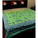 Cotton Paisley Floral Tapestry Bedspread Tablecloth Throw Beach Sheet Bed Sheet Green Twin Full
