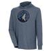 Men's Antigua Heather Navy Minnesota Timberwolves Saga Long Sleeve Hoodie T-Shirt