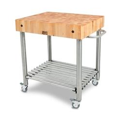 John Boos Cucina D'Amico Prep Table w/ Butcher Block Top Wood in Brown/Gray/White | 35 H x 30 W x 24 D in | Wayfair CUCD15