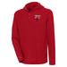 Men's Antigua Red Chicago Bulls Strong Hold Long Sleeve Henley Hoodie T-Shirt